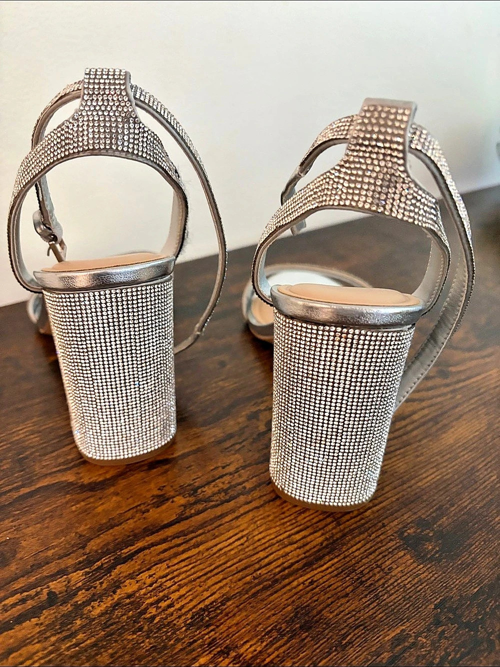 ALDO Alluring Silver Rhinestone Heels - Picture 3 of 4